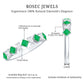 Certified Real Princess Cut Emerald Half Eternity Anniversary Ring