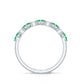 Certified Real Princess Cut Emerald Half Eternity Anniversary Ring
