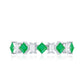 Certified Real Princess Cut Emerald Half Eternity Anniversary Ring