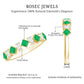 Certified Real Princess Cut Emerald Half Eternity Anniversary Ring