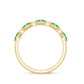 Certified Real Princess Cut Emerald Half Eternity Anniversary Ring