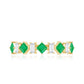 Certified Real Princess Cut Emerald Half Eternity Anniversary Ring