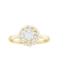 Certified Natural Diamond Flower Engagement Ring in Illusion Set