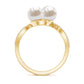 Cultured Freshwater Pearl Toi Et Moi Engagement Ring with Diamond