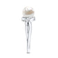 Freshwater Pearl Solitaire Crossover Engagement Ring with Diamond