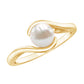 Cultured 2.2 Carat Freshwater Pearl Engagement Ring with Bypass Shank
