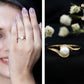 Cultured 2.2 Carat Freshwater Pearl Engagement Ring with Bypass Shank