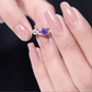 Anillo de compromiso de amatista natural con nudo infinito de diamantes