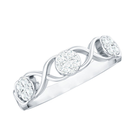 Natural Diamond Infinity Band Ring with Certificate