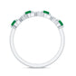 Natural Emerald Diamond Half Eternity Anniversary Band with Certificate