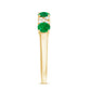 Natural Emerald Diamond Half Eternity Anniversary Band with Certificate