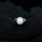 Cultured White 7.4 Carat Freshwater Pearl Diamond Engagement Ring with Bypass Shank