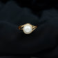 Cultured White 7.4 Carat Freshwater Pearl Diamond Engagement Ring with Bypass Shank