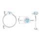 Real Round Aquamarine and Diamond Flower Engagement Ring with Certificate