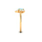 Real Round Aquamarine and Diamond Flower Engagement Ring with Certificate