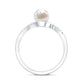 Freshwater Pearl Solitaire Bypass Engagement Ring with Diamond Accent
