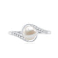 Freshwater Pearl Solitaire Bypass Engagement Ring with Diamond Accent