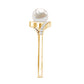 Freshwater Pearl Solitaire Bypass Engagement Ring with Diamond Accent