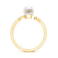 Freshwater Pearl Solitaire Bypass Engagement Ring with Diamond Accent