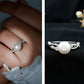 Genuine 7.4 Carat Freshwater Pearl Engagement Ring with Diamond Crossover Shank