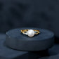 Genuine 7.4 Carat Freshwater Pearl Engagement Ring with Diamond Crossover Shank