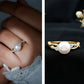 Genuine 7.4 Carat Freshwater Pearl Engagement Ring with Diamond Crossover Shank