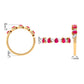 Real Pear Shape Ruby Half Eternity Ring with Diamond for Women