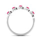 Real Pear Shape Ruby Half Eternity Ring with Diamond for Women