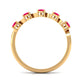 Real Pear Shape Ruby Half Eternity Ring with Diamond for Women