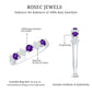 Real Amethyst Half Eternity Ring with Diamond for Women