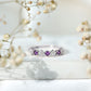 Real Amethyst Half Eternity Ring with Diamond for Women