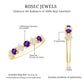 Real Amethyst Half Eternity Ring with Diamond for Women