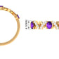 Natural Oval Amethyst Half Eternity Ring with Diamond