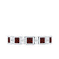 Certified Natural Garnet Diamond Half Eternity Anniversary Ring
