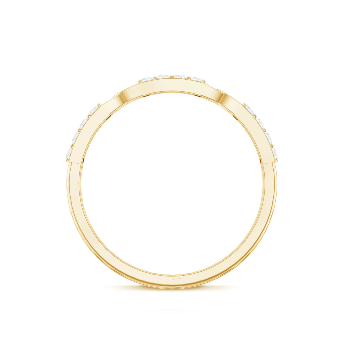 Certified Natural Diamond Interlock Half Eternity Band Ring