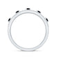 Round Cut Black Onyx and Diamond Half Eternity Band Ring