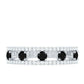 Round Cut Black Onyx and Diamond Half Eternity Band Ring
