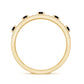 Round Cut Black Onyx and Diamond Half Eternity Band Ring