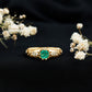 Natural Emerald Diamond Antique Looking Engagement Ring