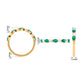 Natural Pear Shape Emerald Half Eternity Ring in East West Style