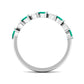 Natural Pear Shape Emerald Half Eternity Ring in East West Style