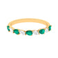 Natural Pear Shape Emerald Half Eternity Ring in East West Style