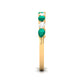 Natural Pear Shape Emerald Half Eternity Ring in East West Style