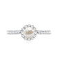 Cultured Freshwater Pearl 2 Carat Engagement Ring with Diamond Halo
