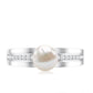 2.2 Carat Freshwater Pearl Engagement Ring with Diamond for Women