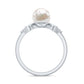 Nature Inspired 3 Carat Freshwater Pearl Engagement Ring with Diamond