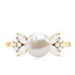 Nature Inspired 3 Carat Freshwater Pearl Engagement Ring with Diamond