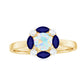 Natural Ethiopian Opal and Sapphire Designer Ring