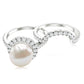 Cultured 7.4 Carat Freshwater Pearl Engagement Ring with Diamond Wedding Band