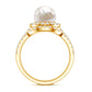 Cultured 7.4 Carat Freshwater Pearl Engagement Ring with Diamond Wedding Band